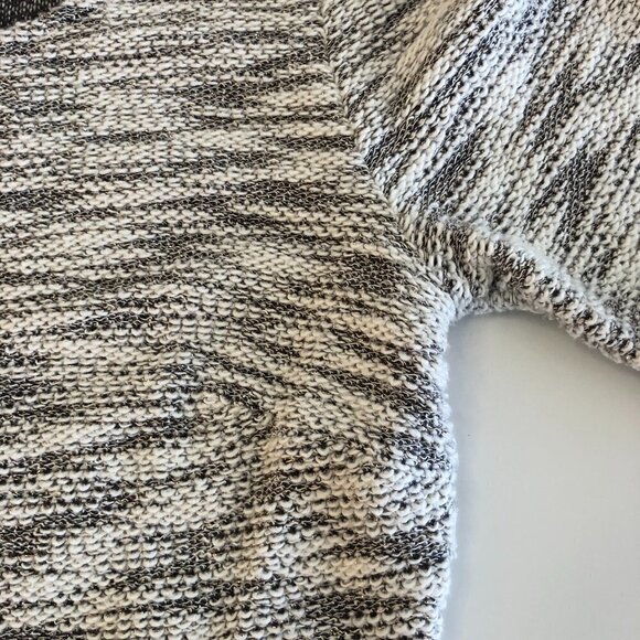 Maison Jules Long Sleeve Scoop Neck Gray/White Metallic Thread Knit Dress Size L - Picture 6 of 13
